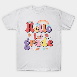 Hello First Grade Team 1st Grade Back to School Teacher Kids T-Shirt